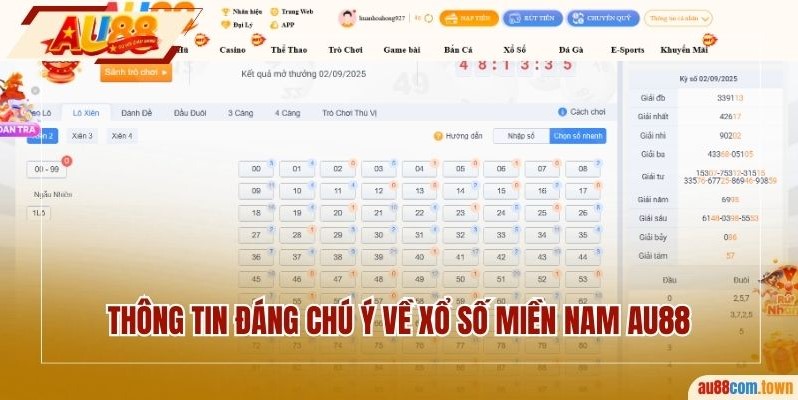 Thông tin đáng chú ý về xổ số miền Nam AU88